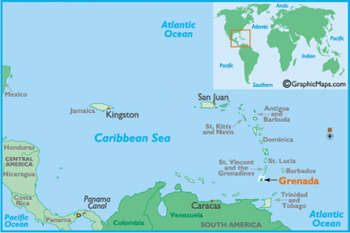 Hamilton Holiday Houses: location map in the Caribbean Map